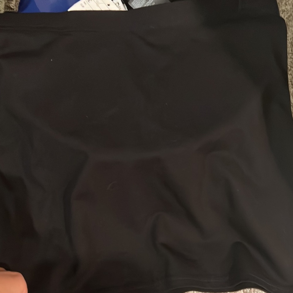 Black jersey mini skirt